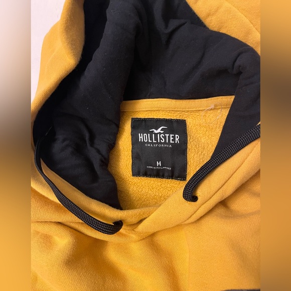 Hollister Pullover Hoodie Sweatshirt Dark Yellow Black Medium - Picture 12 of 12